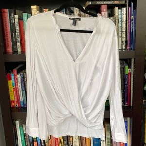 Kenneth Cole white long sleeved blouse